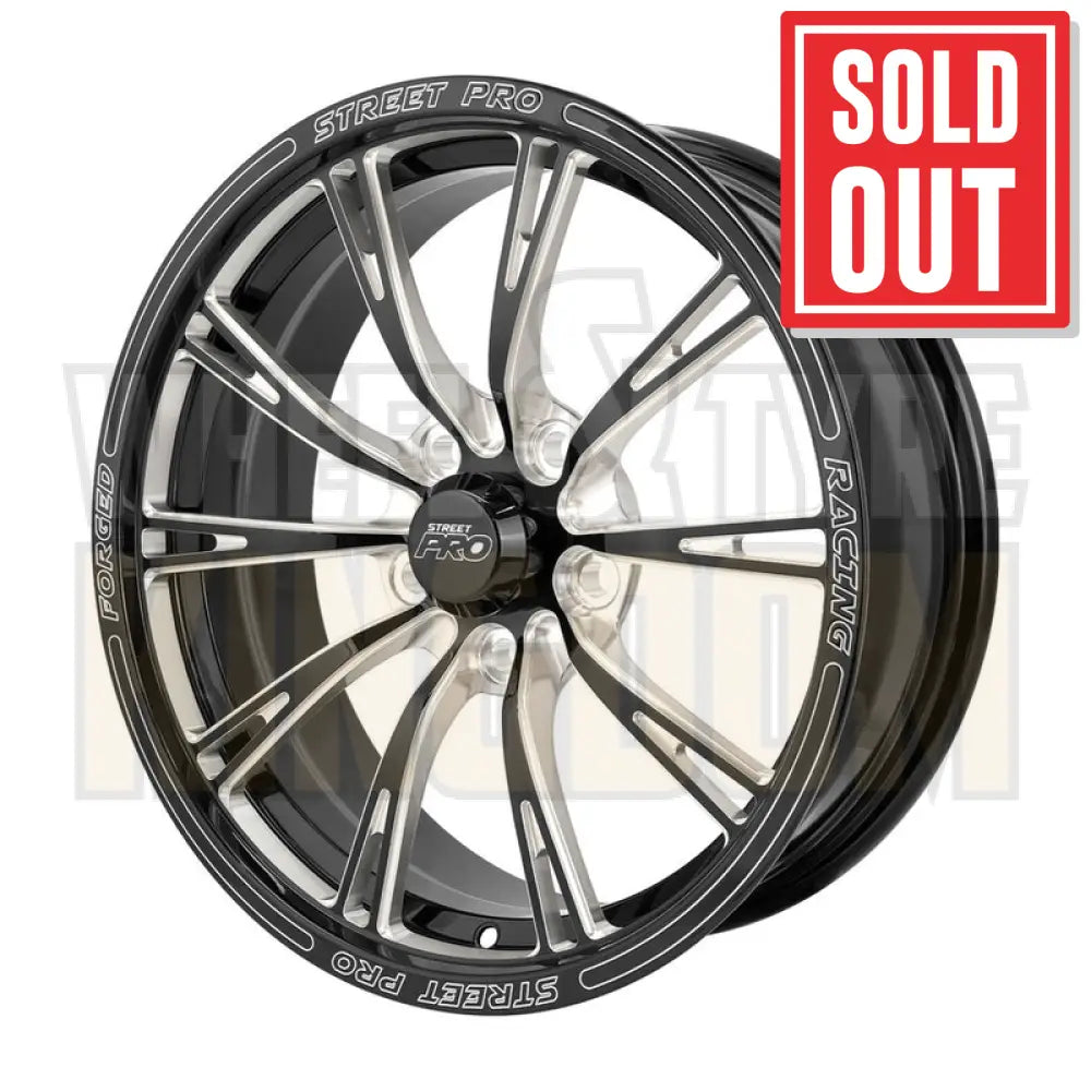 Street Pro 009 Series Forged Wheel, Front 15x4'' / 2.00'' Backspace (-13) / 5x4.75" Bolt Circle Chevrolet, Gloss Black Milled