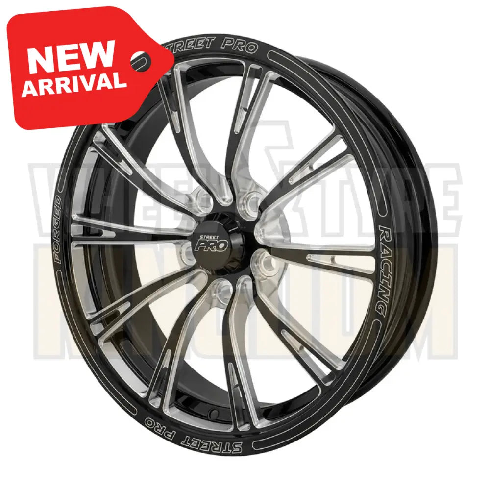 Street Pro 009 Series Forged Wheel, Front 17x4.5'' / 2.25'' Backspace (-13) / 5x4.75" Bolt Circle Chevrolet, Gloss Black Milled