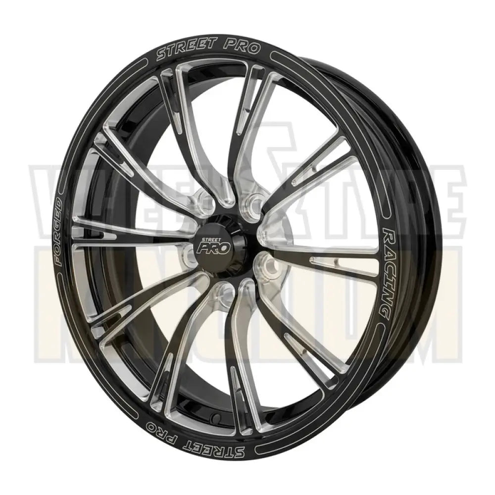 Street Pro 009 Series Forged Wheel, Front 17x4.5'' / 2.25'' Backspace (-13) / 5x4.75" Bolt Circle Chevrolet, Gloss Black Milled