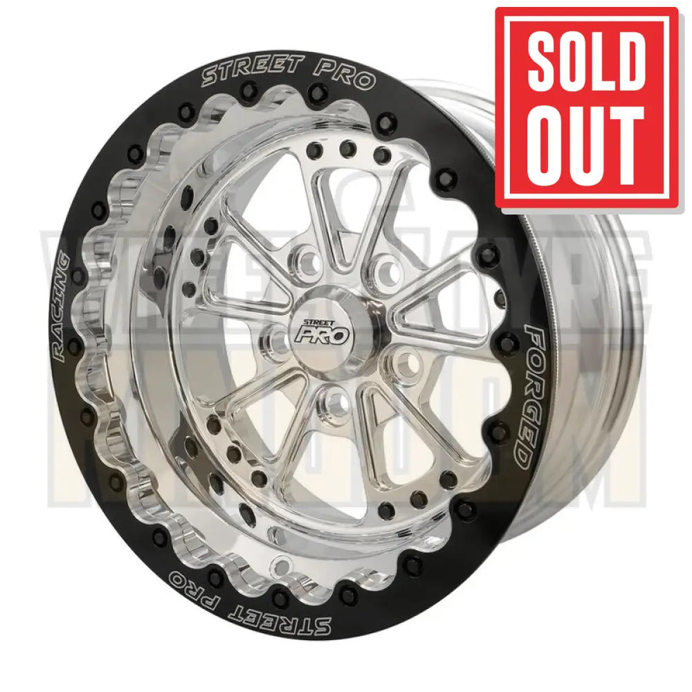 Street Pro 009 Series Forged Wheel, Rear Beadlock 15x10'' / 3.50'' Backspace (-51) / 5x4.75" Bolt Circle Chevrolet, Polished
