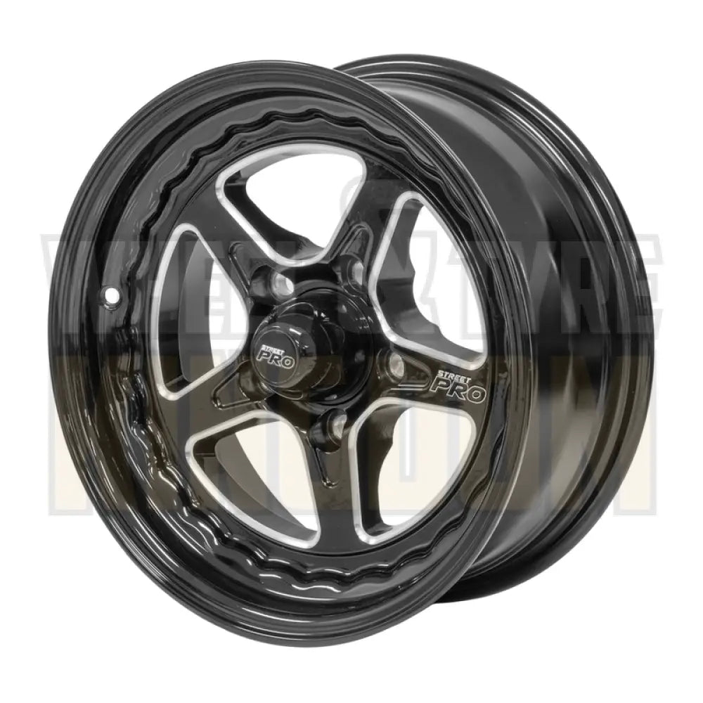 Street Pro ll Convo Pro Wheel Black 15x6" For Ford Bolt Circle 5x 4.50", (0) 3.50" Back Space