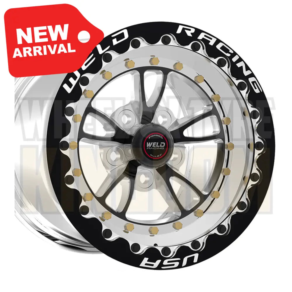 Weld Racing Full Throttle Beadlock 15x10 5x120 +51 Black Center - Polished Shell