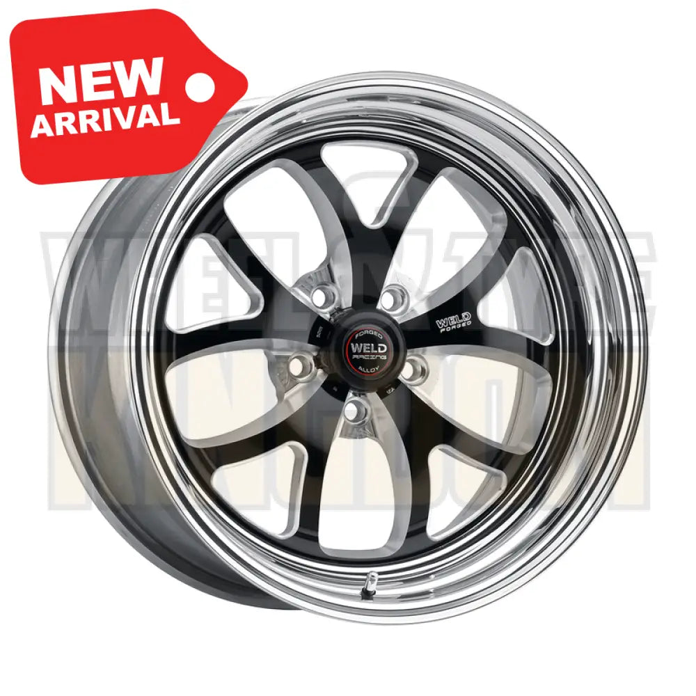 Weld Racing S76 18x5 5x120.65 +5 Black Center - Polished Shell