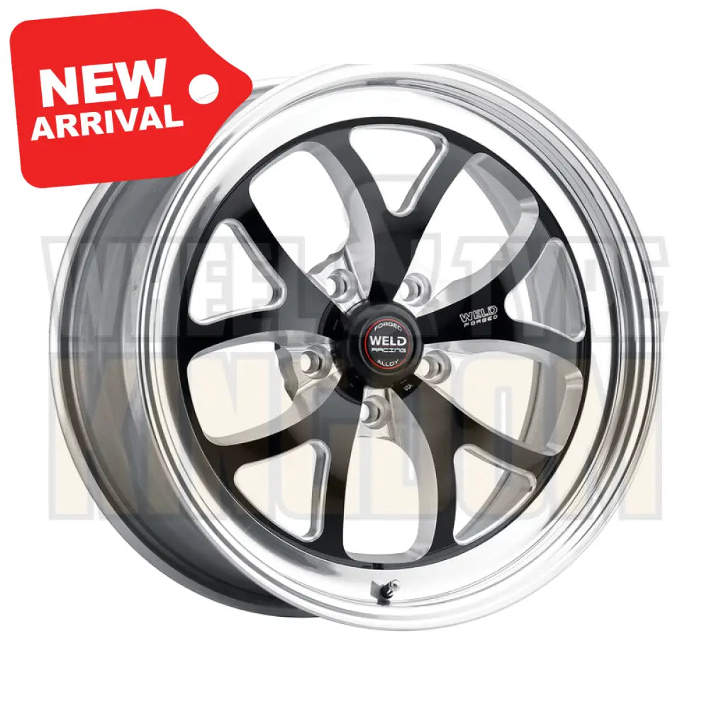 Weld Racing S76 18x8 5x120.65 +5 Black Center - Polished Shell