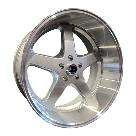 WALKY 20x10 FLOWFORM - GLOSS SILVER MACHINED LIP - PAIR