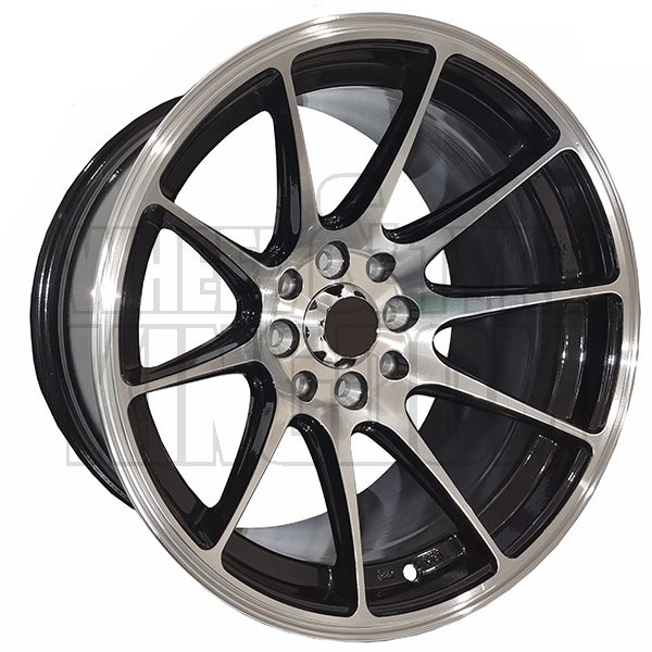 XR527 15x8.25 - BLACK MACHINED FACE